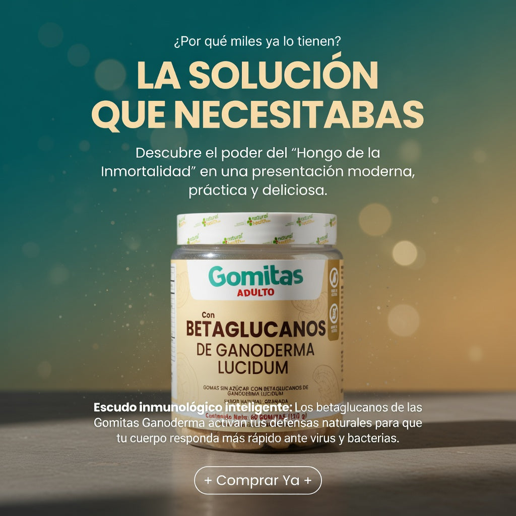 Gomitas Betaglucanos Ganoderma • Blindaje Inmunológico y Vitalidad (Sin Azúcar)