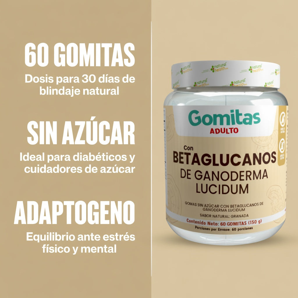 Gomitas Betaglucanos Ganoderma • Blindaje Inmunológico y Vitalidad (Sin Azúcar)