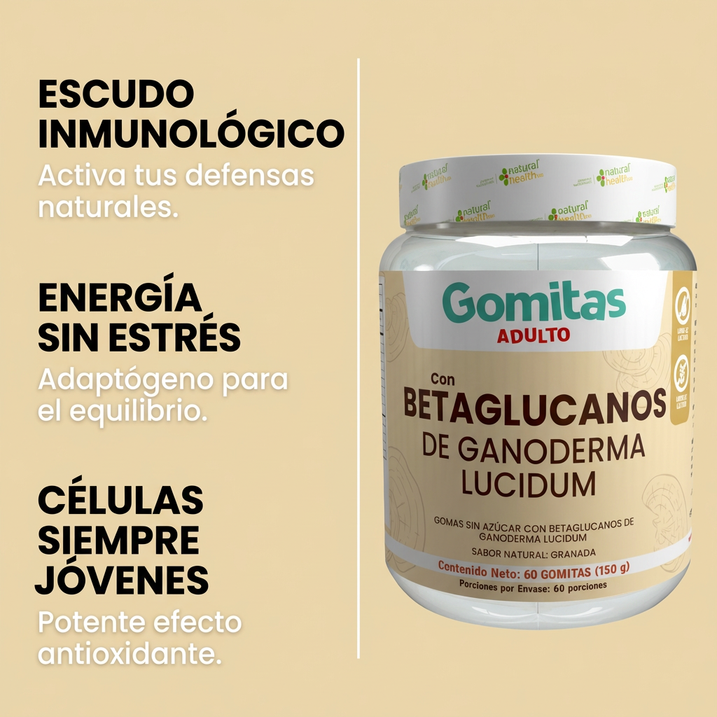 Gomitas Betaglucanos Ganoderma • Blindaje Inmunológico y Vitalidad (Sin Azúcar)