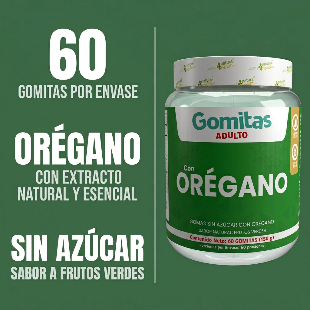 Green supplement jar with text on a green background