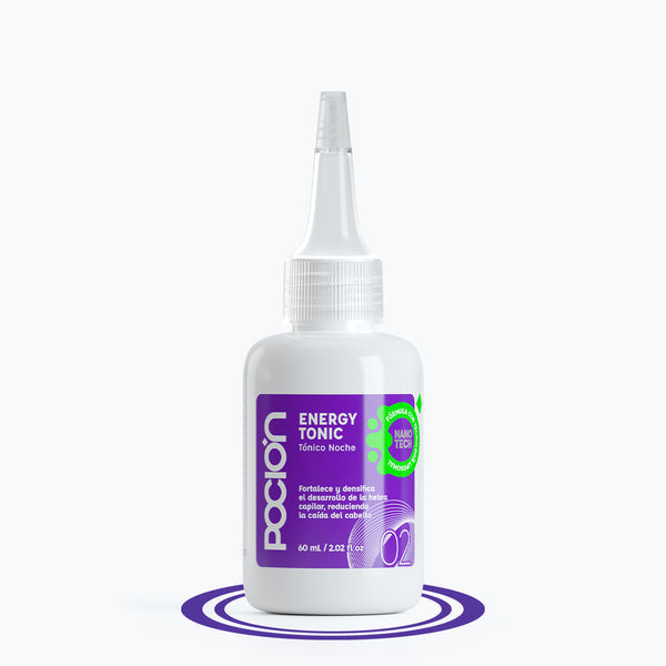 Bottle of 'Pocion Energy Tonic' on a white background