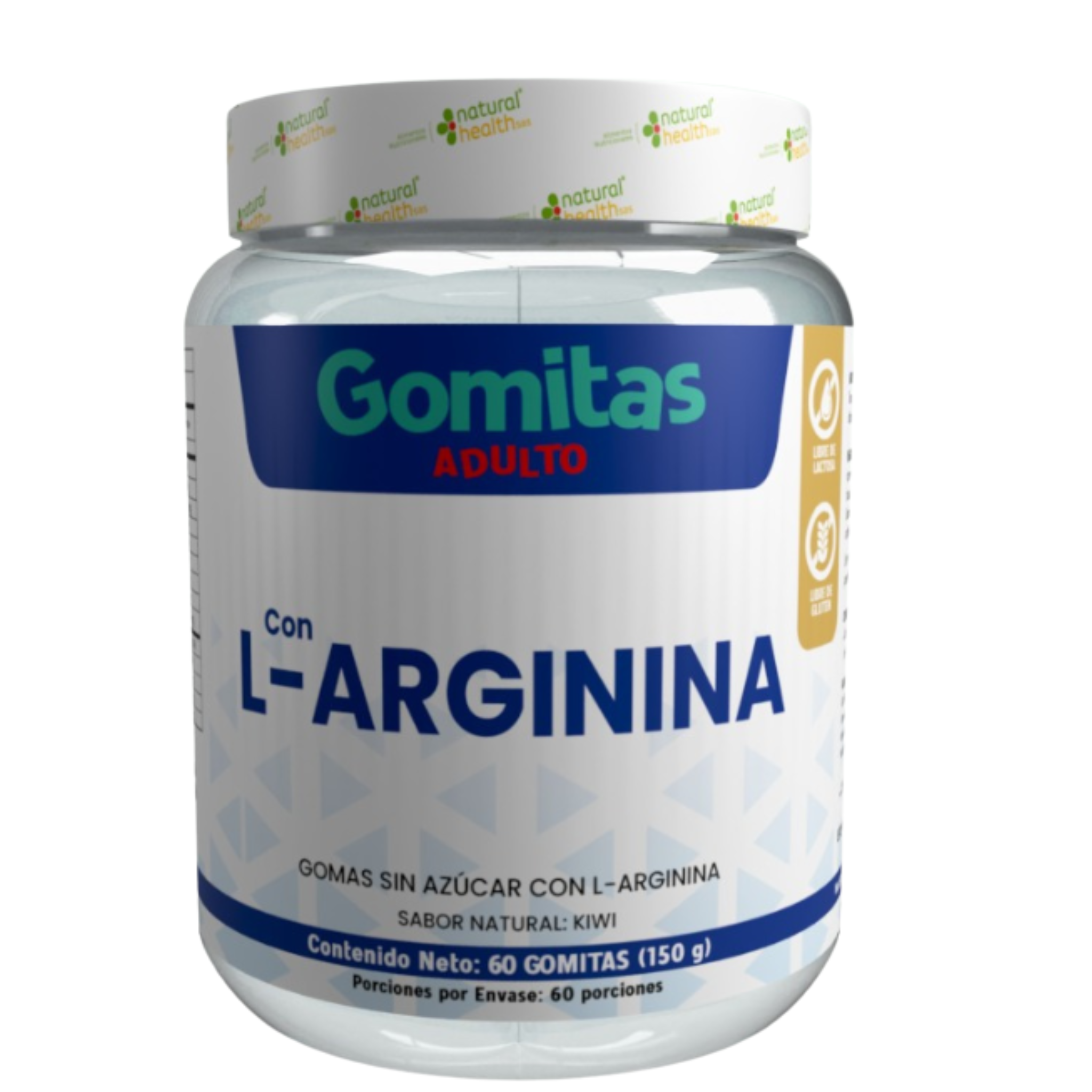 Jar of Gomitas with L-Arginine on a white background
L-Arginina en Gomitas (Soporte Circulatorio y Energía)